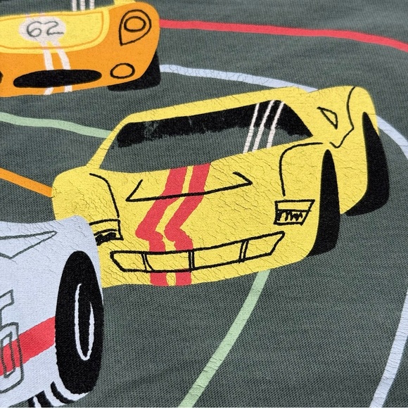 Tea Collection Boys Le Mans Race Graphic Tee Cars Long Sleeve Shirt 8 Green GUC - Picture 4 of 12